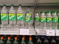 Klang, Malaysia - 10 July 2020 :ÃÂ Sprite soda soft drink bottles on the supermarket shelf